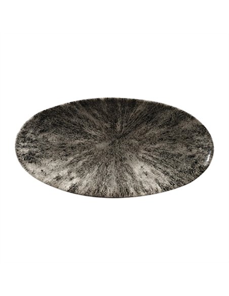 Churchill Studio Prints Stone Chefs Plates Quartz Black 299 x 150mm (Pack of 12)