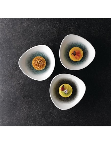 Churchill Studio Prints Raku Triangle Bowls Quartz Black 185mm 370ml (Pack of 12)