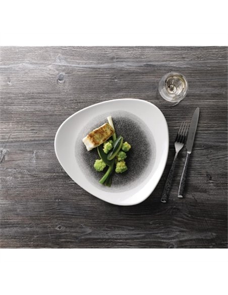 Churchill Studio Prints Raku Triangle Plates Quartz Black 265mm (Pack of 12)