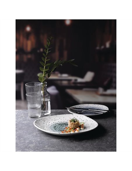 Churchill Studio Prints Mineral Blue Centre Organic Round Plates 286mm (Pack of 12)