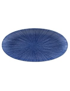 Churchill Studio Prints Agano Oval Chefs Plates Blue 347 x 173mm (Pack of 6)