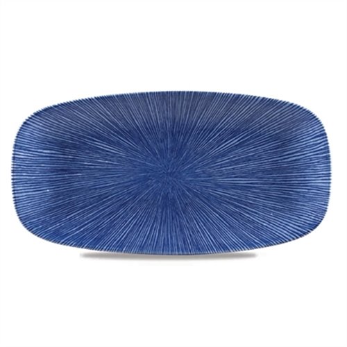 Churchill Studio Prints Agano Oblong Chefs Plates Blue 355 x 189mm (Pack of 6)