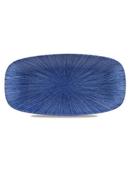 Churchill Studio Prints Agano Oblong Chefs Plates Blue 355 x 189mm (Pack of 6)