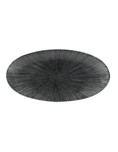 Churchill Studio Prints Agano Oval Chefs Plates Black 299 x 150mm (Pack of 12)