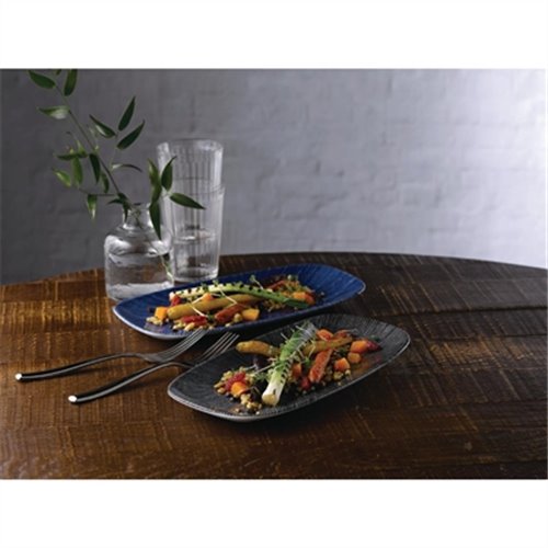 Churchill Studio Prints Agano Oblong Chefs Plates Black 355 x 189mm (Pack of 6)