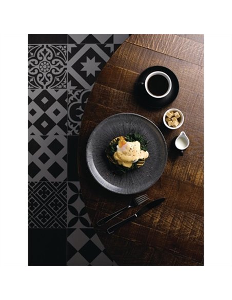 Churchill Studio Prints Agano Coupe Plates Black 288mm (Pack of 12)