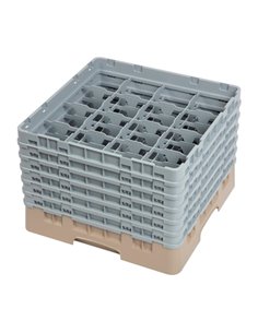Cambro Camrack Beige 16 Compartments Max Glass Height 298mm
