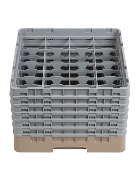 Cambro Camrack Beige 16 Compartments Max Glass Height 298mm
