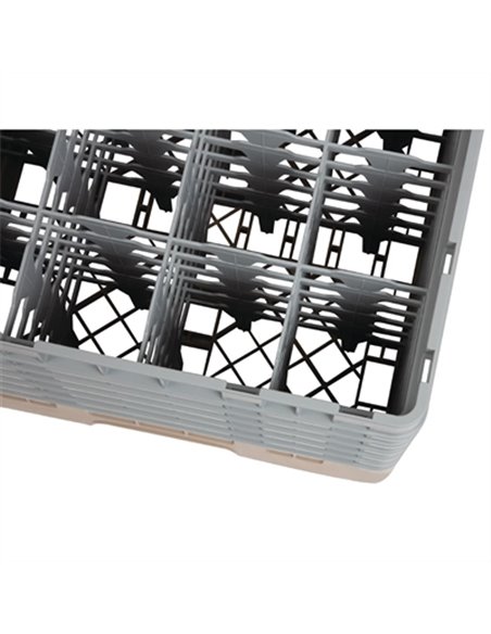 Cambro Camrack Beige 16 Compartments Max Glass Height 298mm