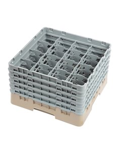 Cambro Camrack Beige 16 Compartments Max Glass Height 257mm