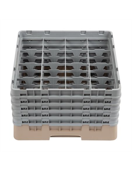 Cambro Camrack Beige 16 Compartments Max Glass Height 257mm