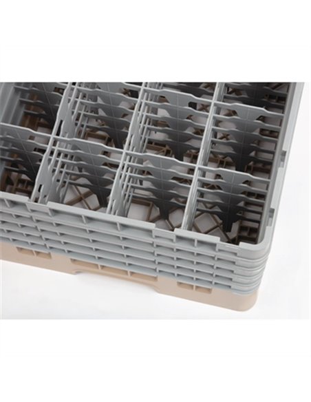 Cambro Camrack Beige 16 Compartments Max Glass Height 257mm