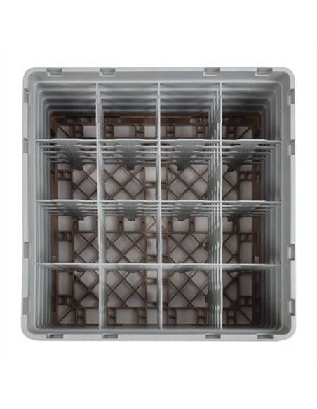 Cambro Camrack Beige 16 Compartments Max Glass Height 257mm