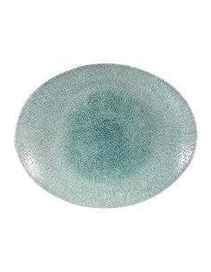 Churchill Studio Prints Raku Oval Coupe Plates Jade Green 270mm