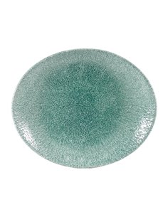 Churchill Studio Prints Raku Oval Coupe Plates Jade Green 317mm