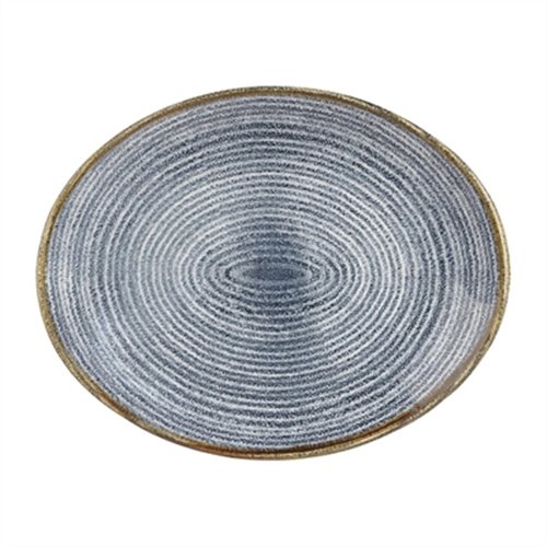 Churchill Studio Prints Homespun Oval Coupe Plates Slate Blue 270mm