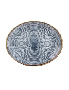 Churchill Studio Prints Homespun Oval Coupe Plates Slate Blue 317mm