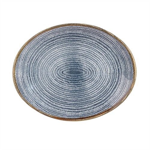 Churchill Studio Prints Homespun Oval Coupe Plates Slate Blue 317mm