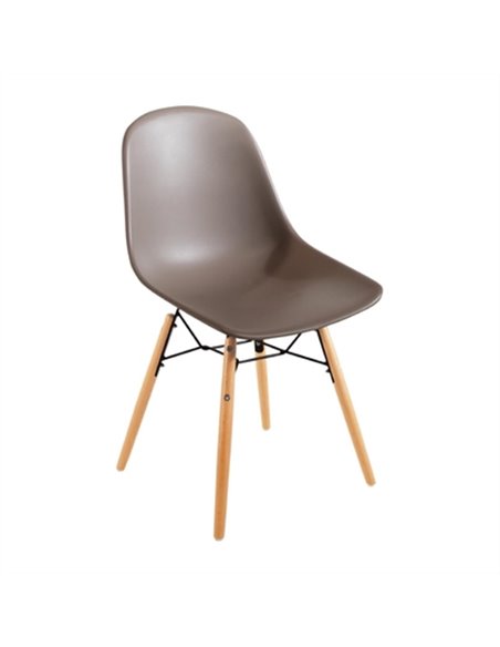 Bolero PP Moulded Side Chair Coffee with Spindle Legs Pack of 2
