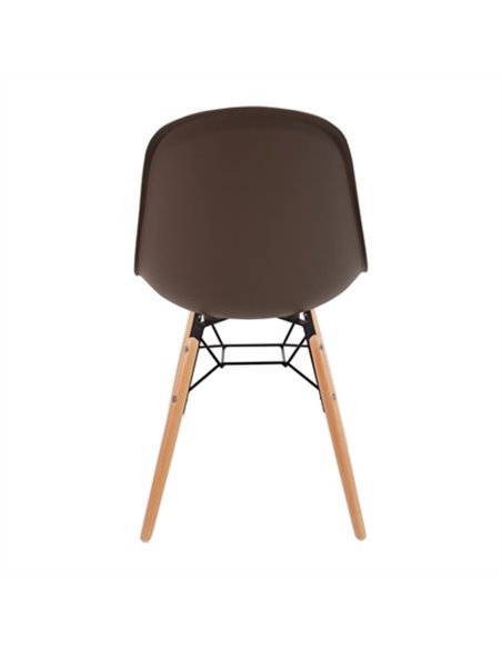 Bolero PP Moulded Side Chair Coffee with Spindle Legs Pack of 2
