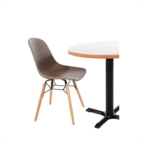 Bolero PP Moulded Side Chair Coffee with Spindle Legs Pack of 2