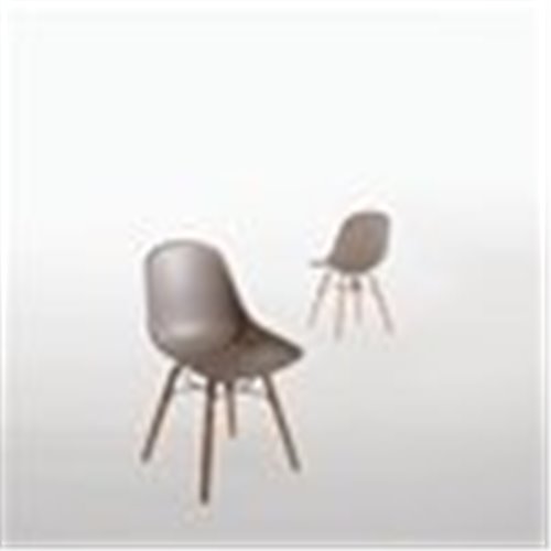 Bolero PP Moulded Side Chair Coffee with Spindle Legs Pack of 2