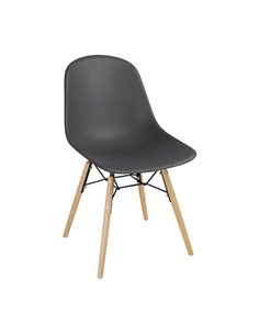 Bolero PP Moulded Side Chair Charcoal with Spindle Legs Pack of 2