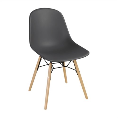 Bolero PP Moulded Side Chair Charcoal with Spindle Legs Pack of 2
