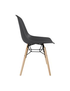 Bolero PP Moulded Side Chair Charcoal with Spindle Legs Pack of 2 2