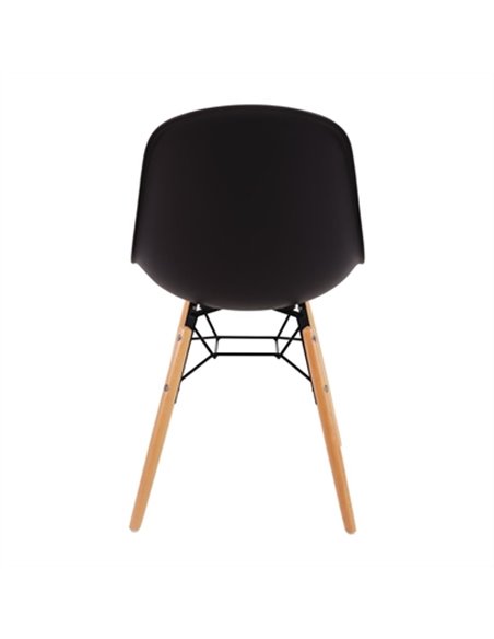 Bolero PP Moulded Side Chair Charcoal with Spindle Legs Pack of 2