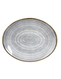 Churchill Studio Prints Homespun Stone Grey Oval Coupe Plate 270 x 229mm