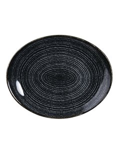 Churchill Studio Prints Homespun Charcoal Black Large Oval Coupe Plate 270 x 299mm