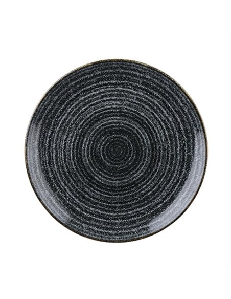 Churchill Studio Prints Homespun Charcoal Black Coupe Plate 217mm