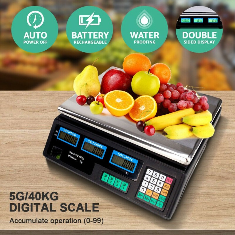 40kg/5g digital fruit scales electronic veg commercial SHOP retail price weigh 