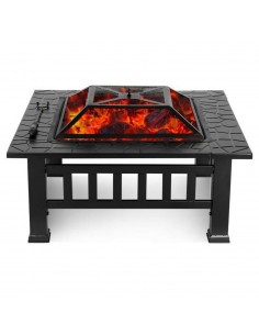 Fire Pit Square 80cm Barbecue Garden Stove 2