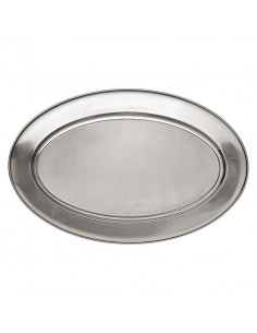 Meat Flat Stainless Steel Oval 18 x 25cm