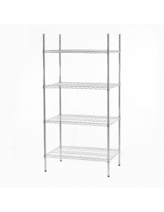 Connecta Chrome Wire Shelves 4 Tier 1200mm x 600mm