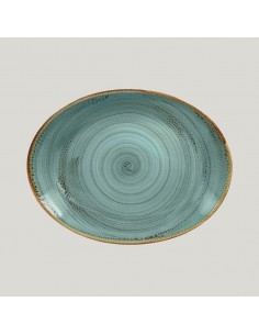 Twirl Oval Coupe Plate 37x27 cm Lagoon