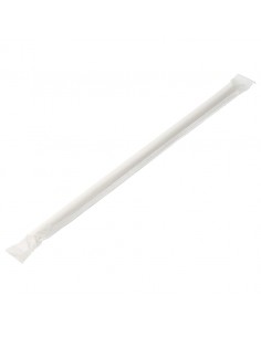 Paper Wrapped White Straw 8 Inch 20cm Box of 250