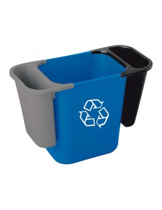 Deskside Recycling Waste Bin Blue 26.6ltr