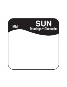 Daymark label Sunday Removable Square 2.5cm
