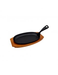 Sizzle Platter Black Cast Iron Oval 24 x 15.5cm