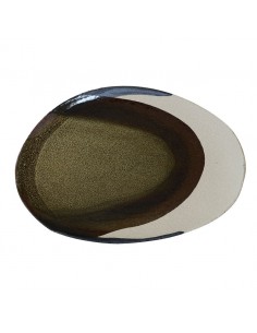 Jars Wabi Seidou Green/Black Oval Dish 36 x 25