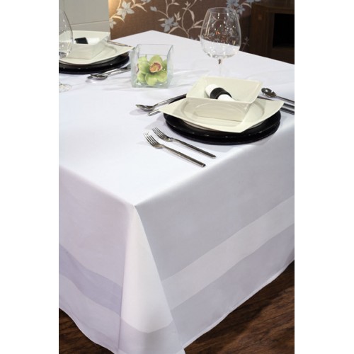 Tablecloth White Cotton Satin Band 70 x 70 inch