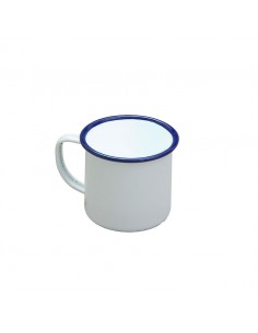Enamel White Mug With Blue Rim 8cm