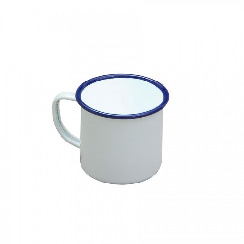 Enamel White Mug With Blue Rim 8cm