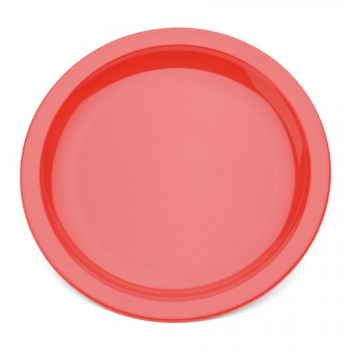 Plate Narrow Rim Red 23cm Polycarbonate