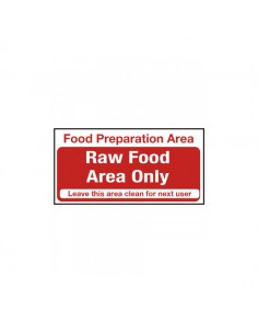 Food Preparation Area Raw Food Only Notice.