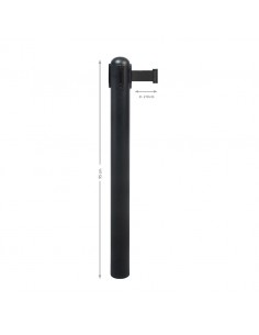 Black Retractable Barrier Pole - Base Not Included