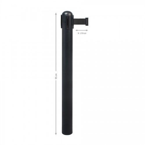 Black Retractable Barrier Pole - Base Not Included